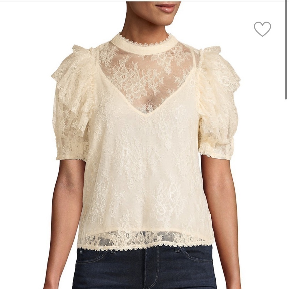 Free people short sleeve ruffle top